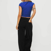 Naylor Wide Leg Jeans Washed Black Denim Petite