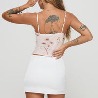 Karley Satin Mini Skirt White Petite