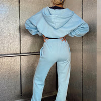 Arya Straight Leg Track Pants Baby Blue