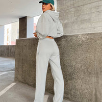 Arya Straight Leg Track Pants Grey