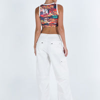 Fallout Mid Rise Cargo Pants White Tall