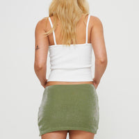 Beller Low Rise Mini Skirt Green