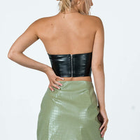 Marilyn PU Mini Skirt Green