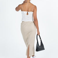 Tarrant Midi Skirt Beige