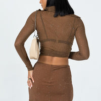 Selby Mini Skirt Brown Glitter