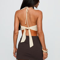 Lonely Hearts Mini Skirt Brown