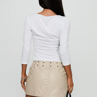 Born To Ride Mini Skirt Cream