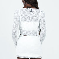 Sorrento Lace Mini Skirt White