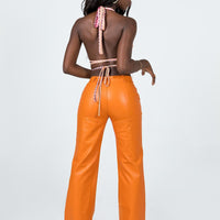 Ashlea PU Pants Orange