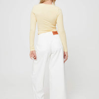 Adrianne Wide Leg Cargo Jeans White