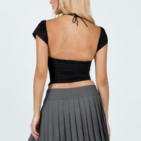 Kierce Pleated Mini Skirt Grey