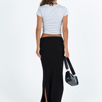 Santorini Knit Maxi Skirt Black