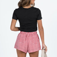 Beach House Shorts Red / White Gingham