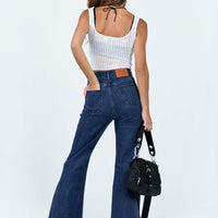 Nairana Split Hem Jeans Dark Wash Denim