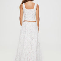 Cherry On Top Maxi Skirt White Floral