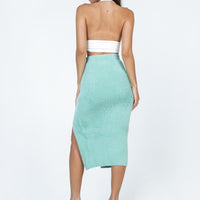 Ella Brooke Knit Midi Skirt Sage