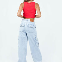 Marylou Cargo Jeans Light Wash Denim