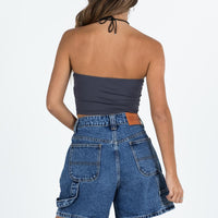 Lou Carpenter Denim Shorts Mid Wash Petite