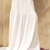 Tearose Linen Blend Maxi Skirt White