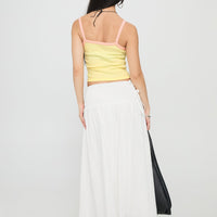 Vence Ruched Maxi Skirt White