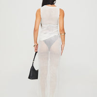 Auralia Knit Maxi Skirt White