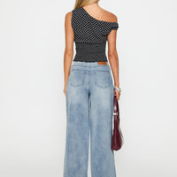 Bowe Low Rise Wide Leg Jeans Blue