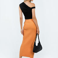 Regent Low Rise Maxi Skirt Orange