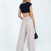 Mulholland Pants Beige Plaid