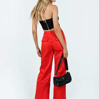 Pagden Nylon Cargo Pants Red