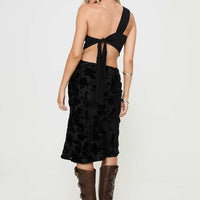 Devore Midi Skirt Black