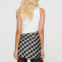Amaranthine Mini Skirt Cream/Navy Check