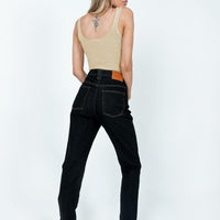 The Breanne 70s High Rise Jean Black