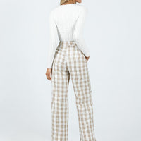 Archer Pants Beige Plaid