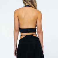 Gina Knitted Low Waist Mini Skirt Black