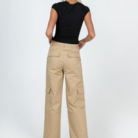 Luna Mid Rise Cargo Pants Beige Tall
