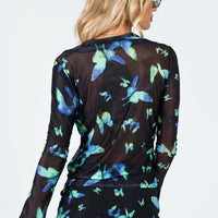 Motel Niles Mini Skirt Butterfly Watercolour Black