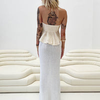 Belle Knit Maxi Skirt White Tall