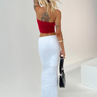 Oscar Maxi Skirt White Tall