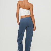 Skiller Side Stripe Track Pants Navy