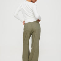 Louis Linen Blend Pants Olive
