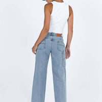 Tami Cargo Jeans Mid Wash Denim