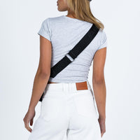 Ragina Longline Denim Shorts White