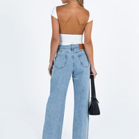 Ollie Mid Rise Straight Leg Jeans Mid Wash