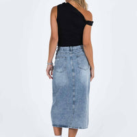 Belsie Midi Skirt Light Wash Denim