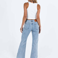 Camilu Split Hem Jeans Denim