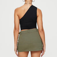 Take You Cargo Mini Skirt Green