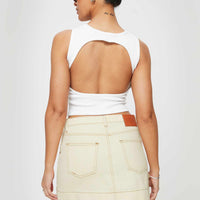 Hughes Mini Skirt Cream Denim