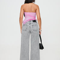 Brayden Low Wise Relaxed Jeans Grey Acid Wash