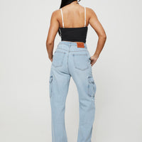 Belgrove Cargo Jeans Mid Wash Denim