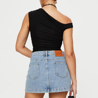 Nickei Denim Mini Skirt Light Wash